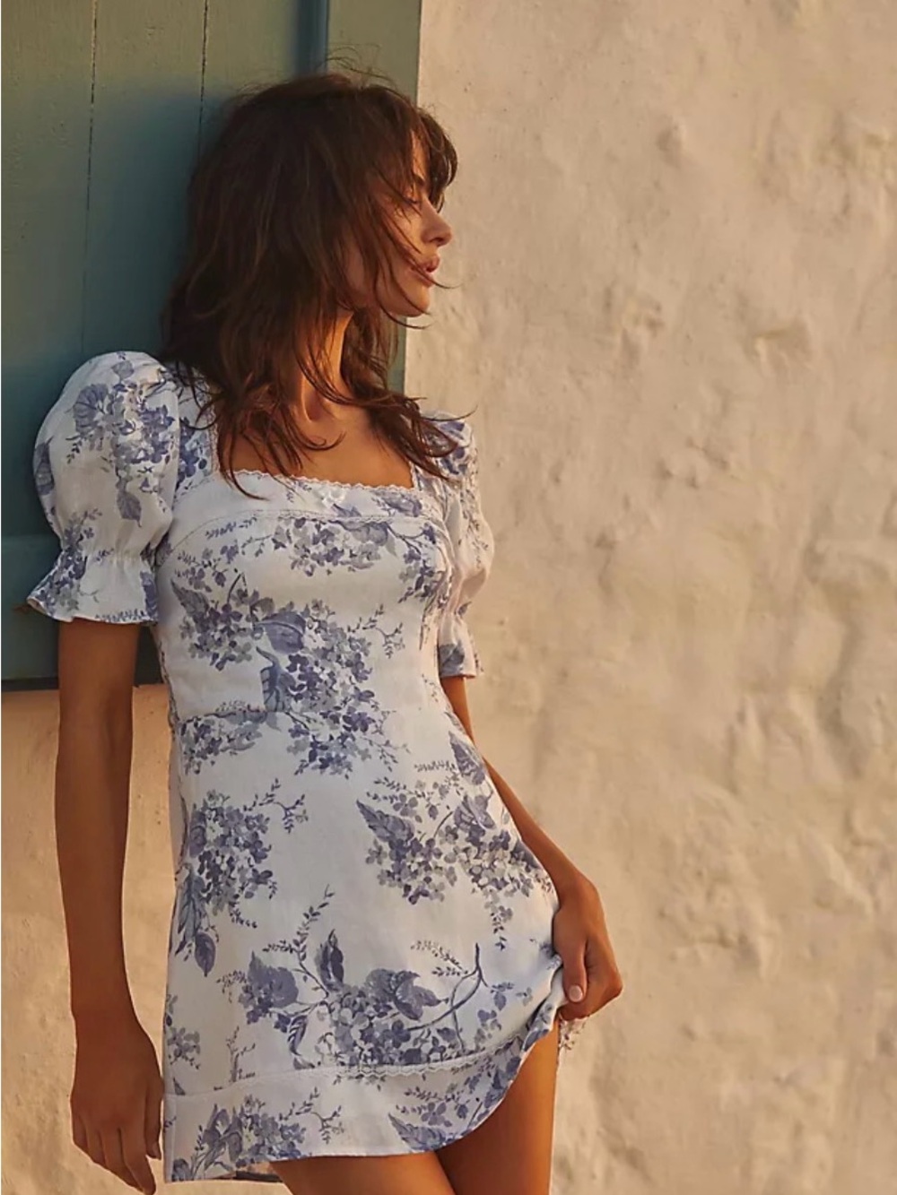 Reformation Blue and White Floral Mini Dress